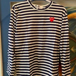 PLAY Comme des Garcons Striped Long Sleeve T-Shirt - Size Large